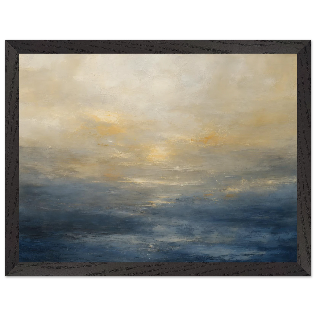 Golden Sea Mist, sea and coastal landscape. Archival framed fine art print shown framed.