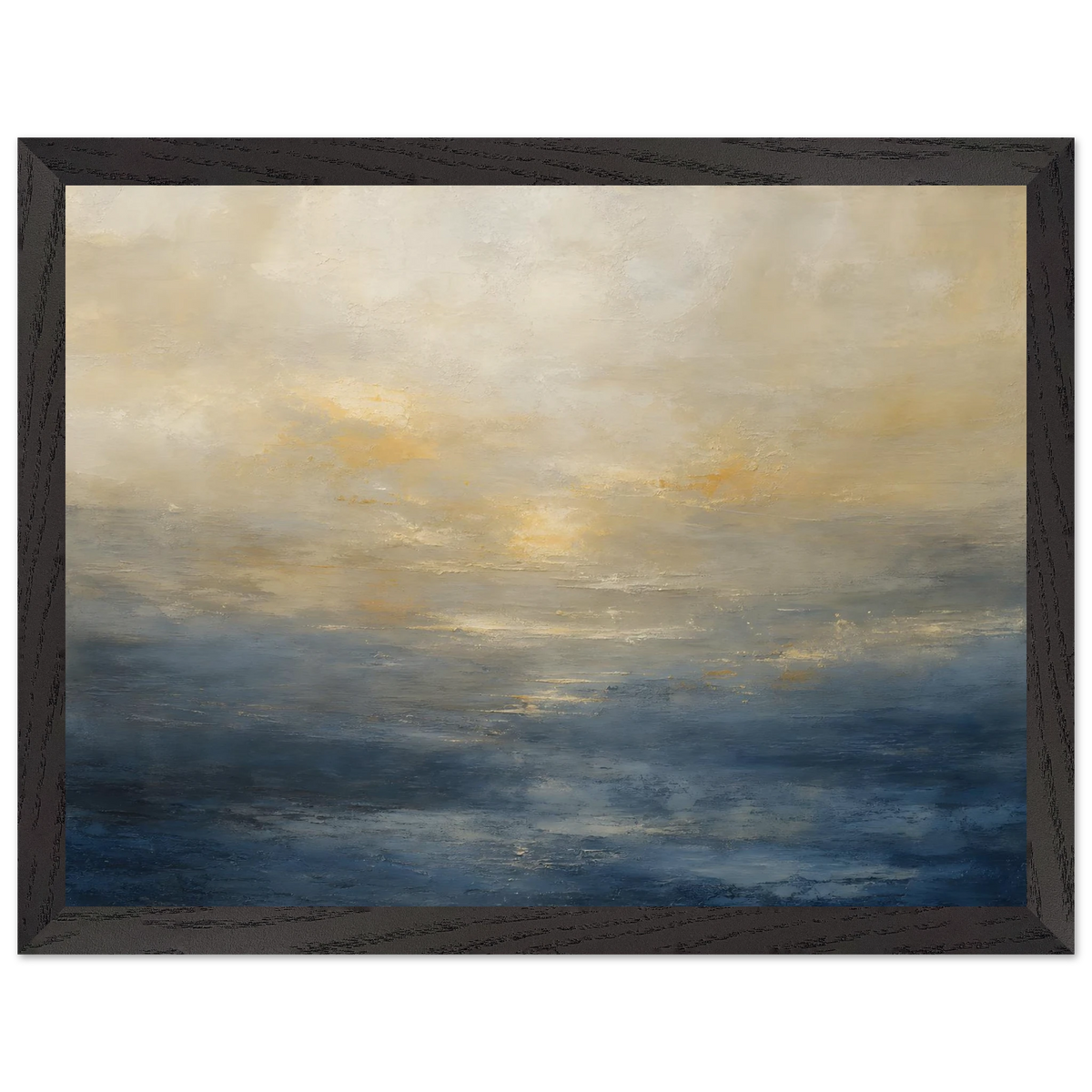 Golden Sea Mist, sea and coastal landscape. Archival framed fine art print shown framed.