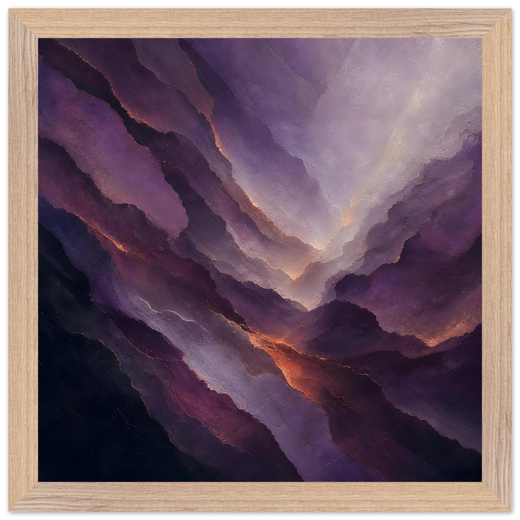 Violet Infinity, moon and night. Archival framed fine art print shown framed.