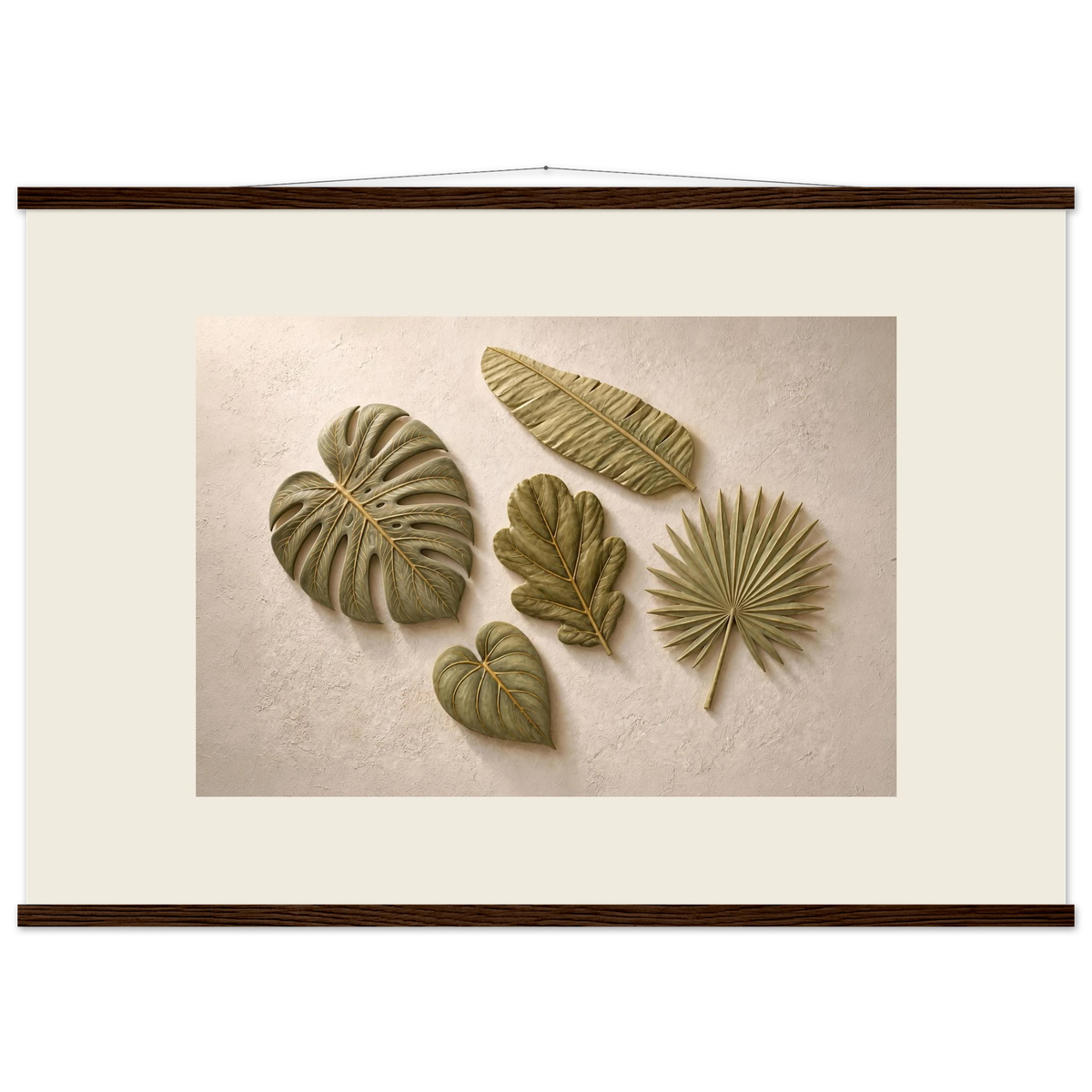 Green Constellation, botanical, green and loose rhythm. Archival fine art poster shown framed.