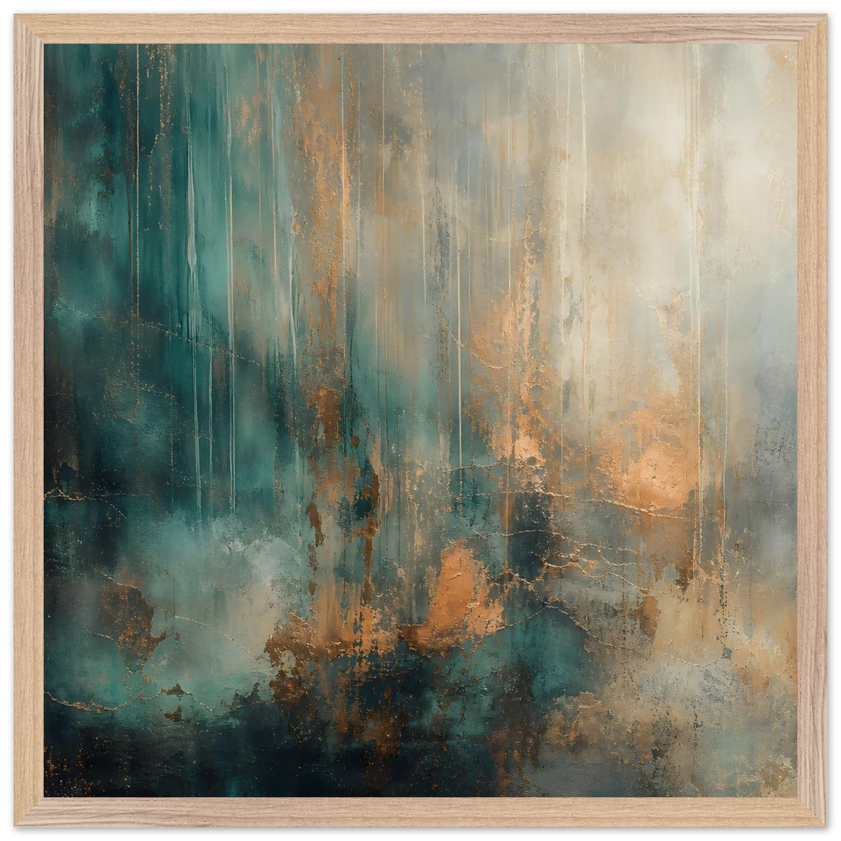Copper Rain: abstract, texture and metallic tones. Framed fine art print by The Light Stays.