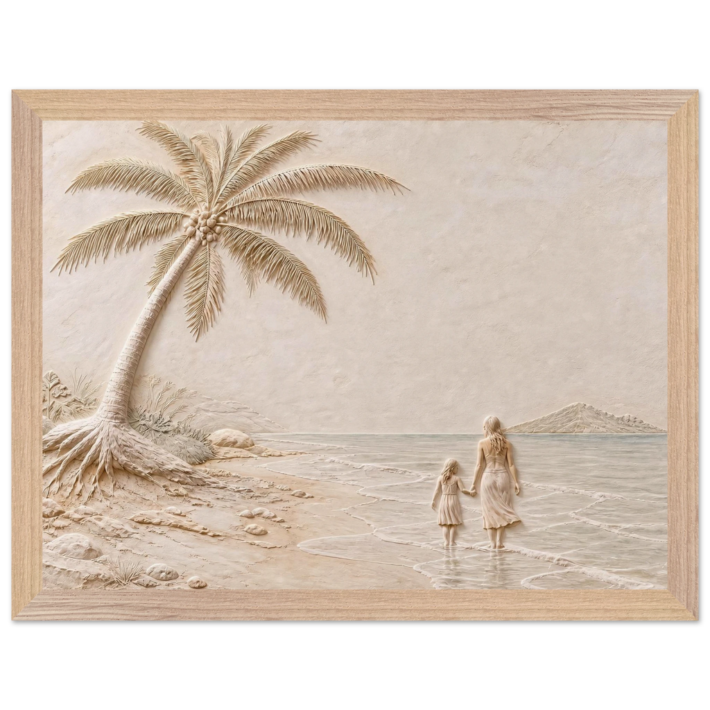 First Tide: sea and coastal landscape. Framed fine art print, alternate frame and size.