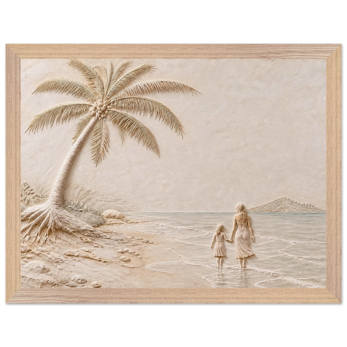 First Tide: sea and coastal landscape. Framed fine art print, alternate frame and size.