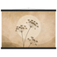 Pôster Wild Stems com suporte de madeira, hastes botânicas suaves em composição circular