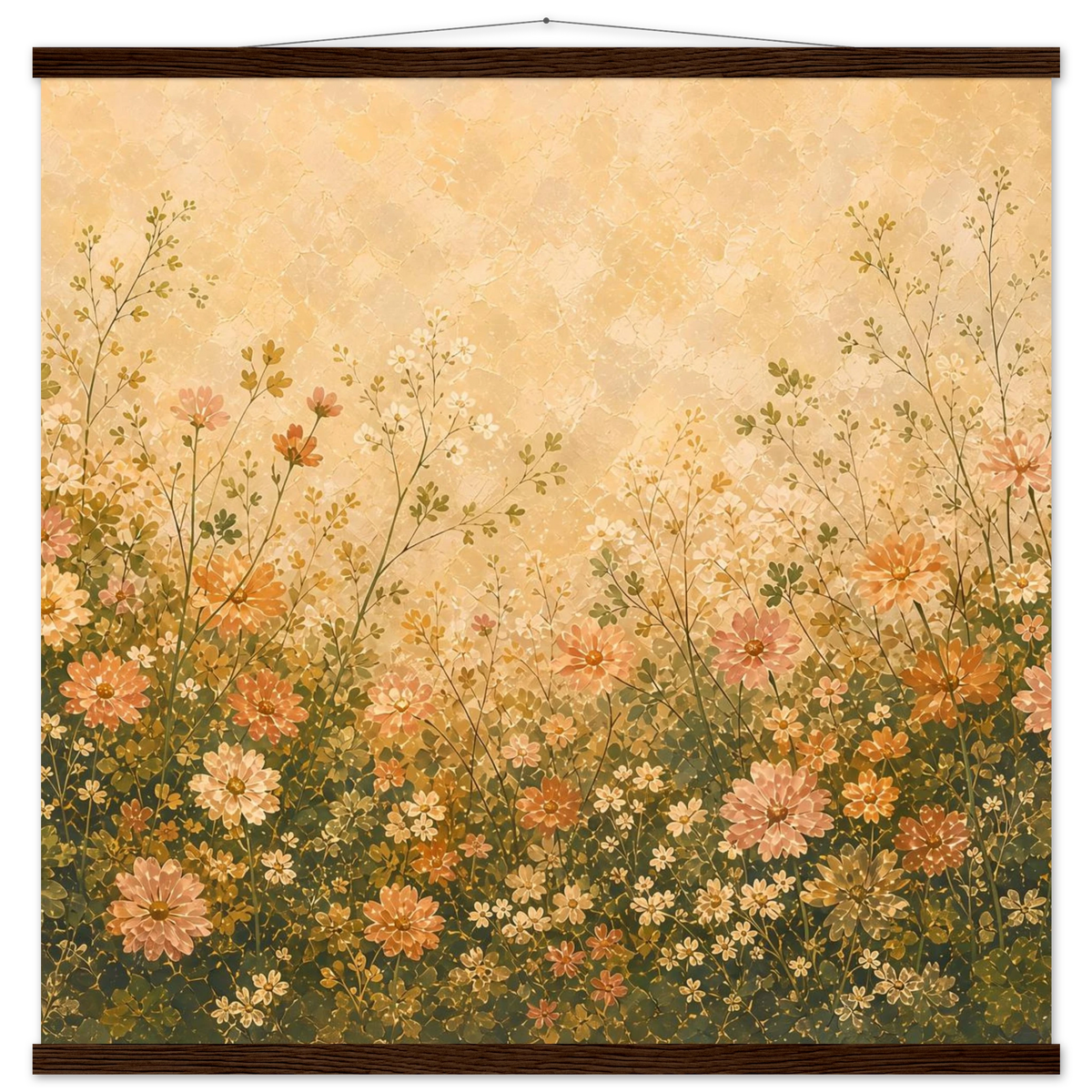 Petal Garden: flowers, botanical and abundance. Fine art poster with wooden hanger by The Light Stays.