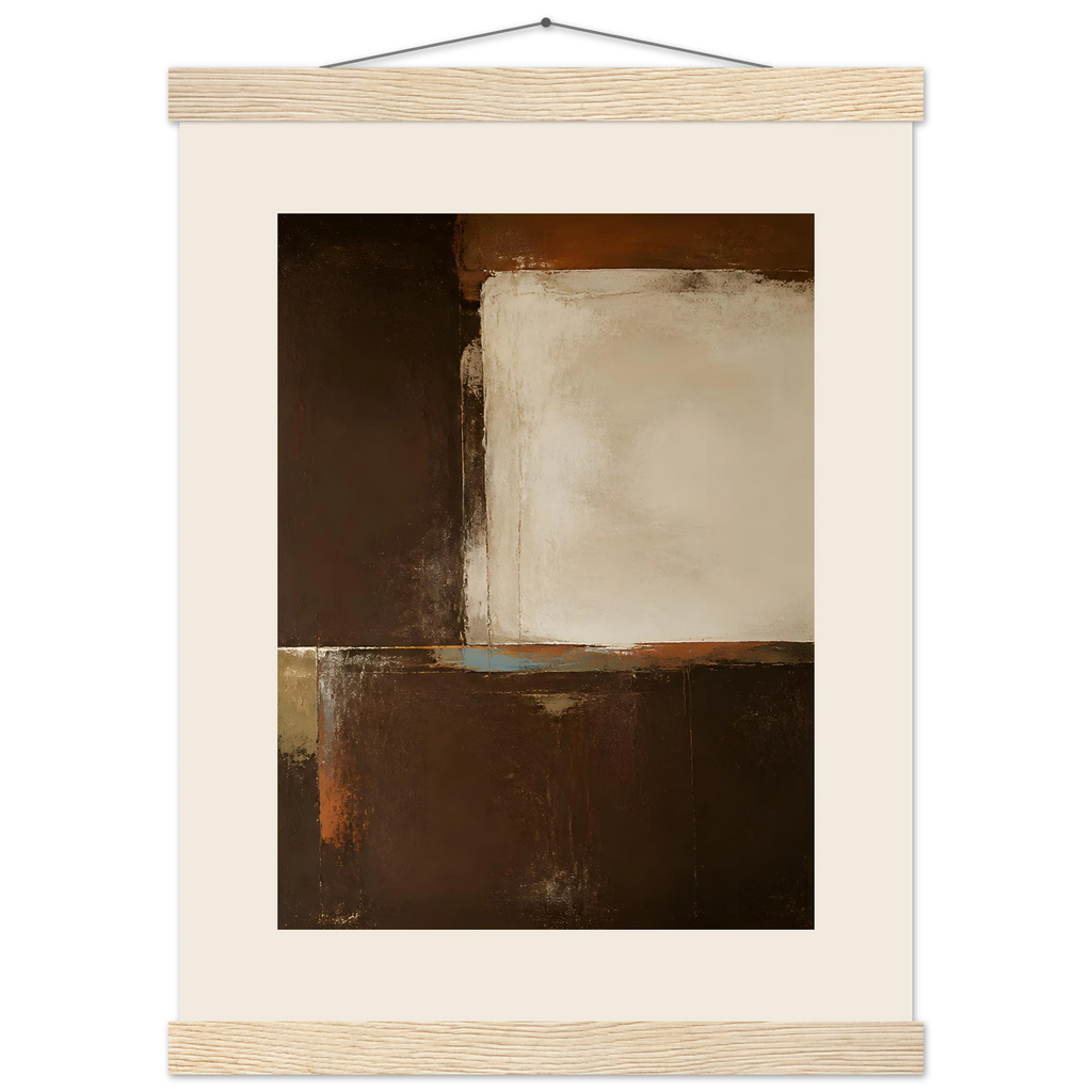 Terracotta Diptych, Panel II of II, two panels, terracotta and cream. Archival fine art poster shown framed.