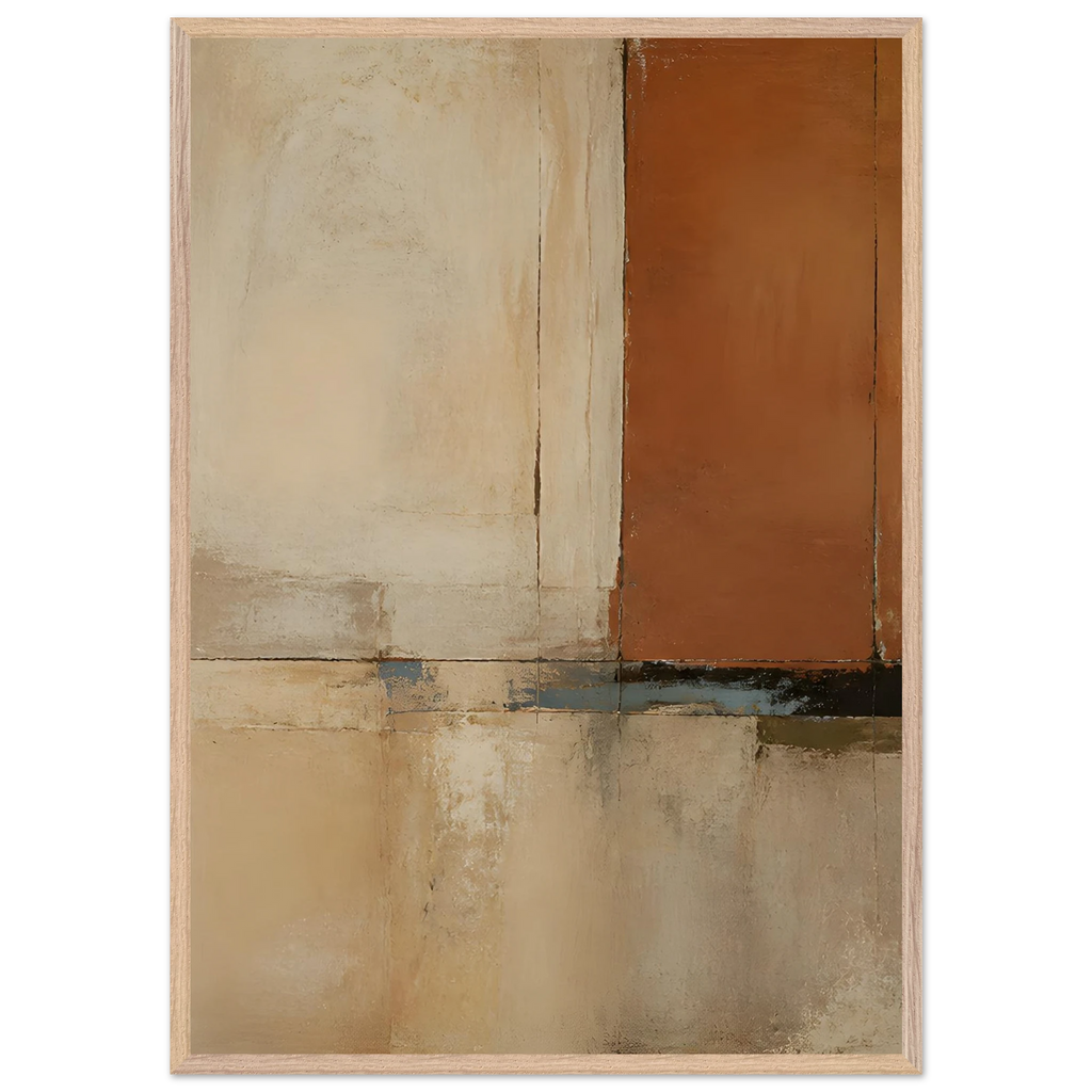Terracotta Diptych, Panel I of II, two panels, terracotta and cream. Archival framed fine art print shown framed.