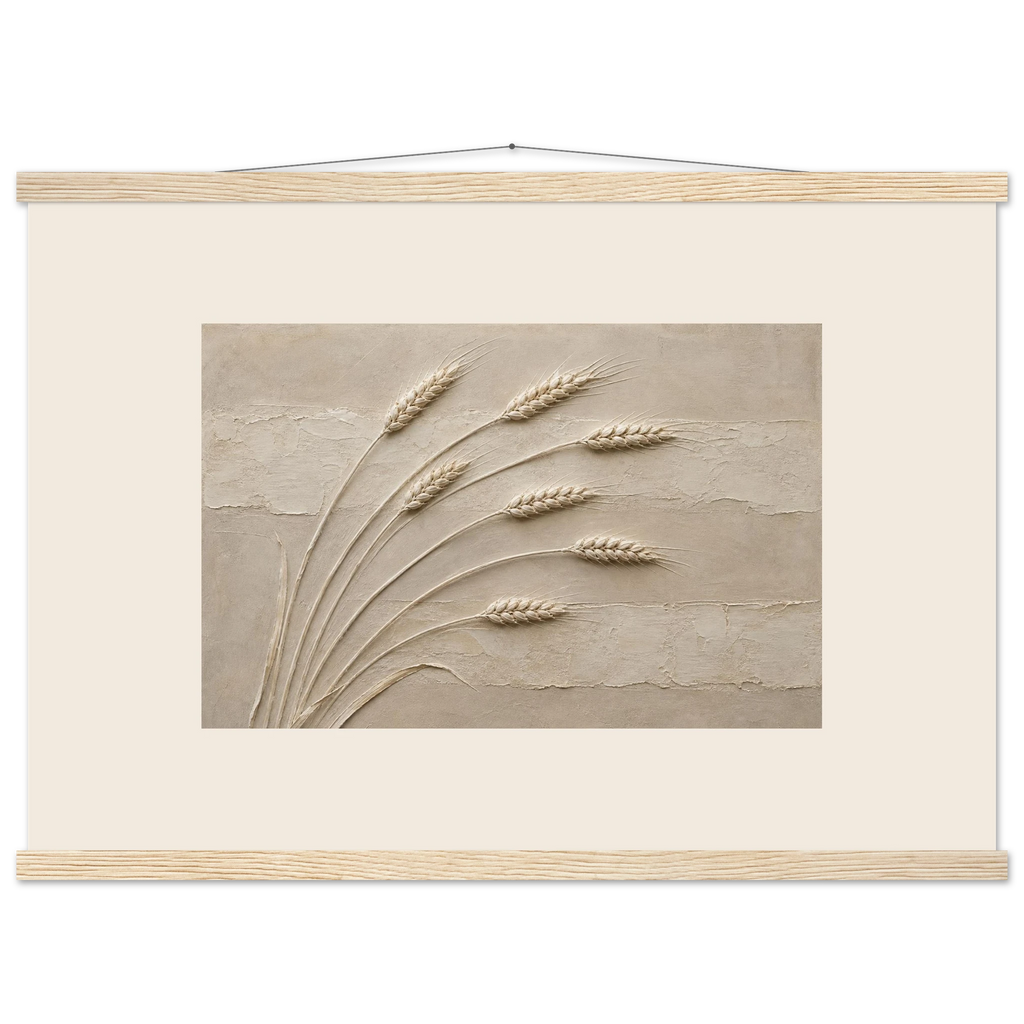 Wheat in Relief: faith, texture and botanical. Museum-quality fine art poster.