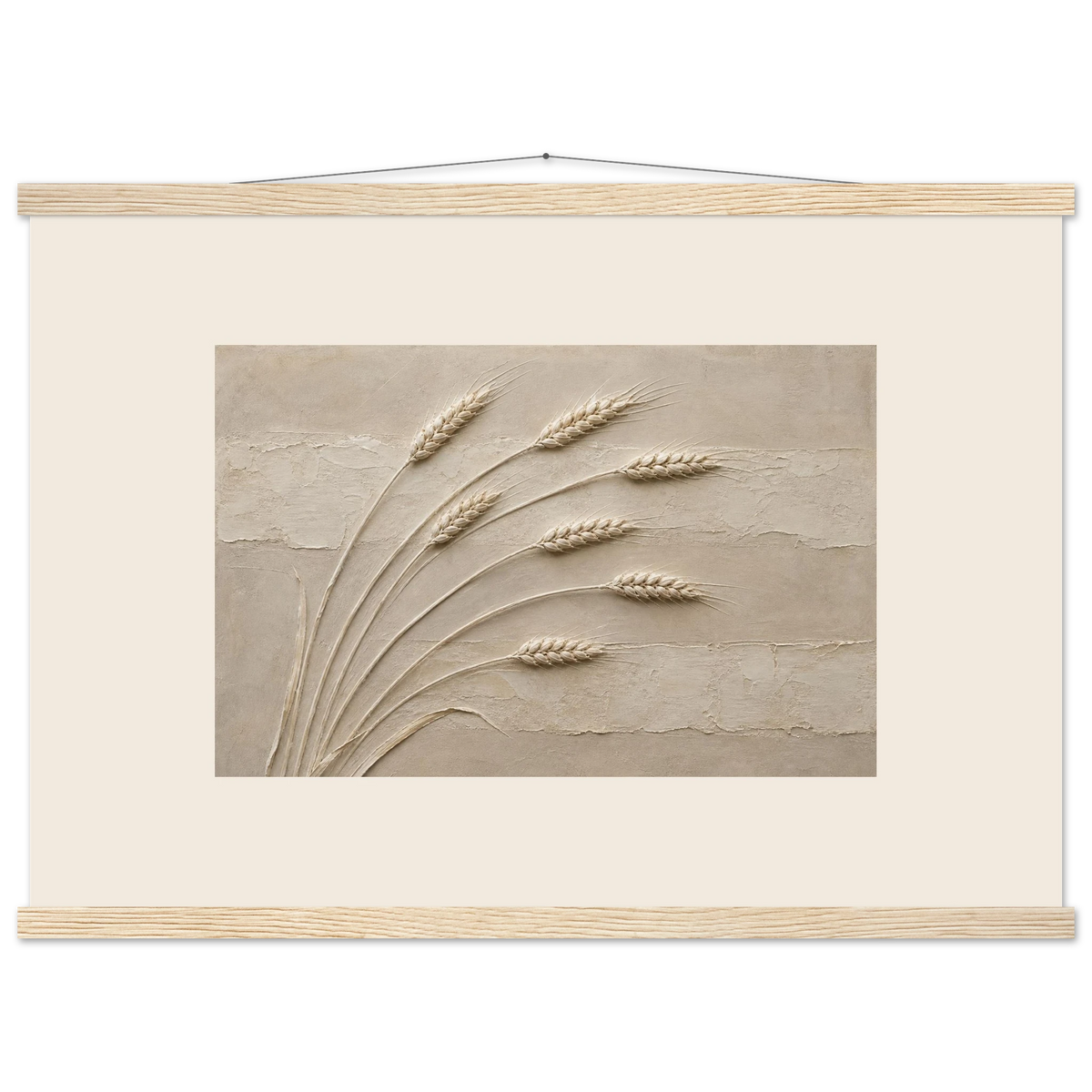 Wheat in Relief: faith, texture and botanical. Museum-quality fine art poster.