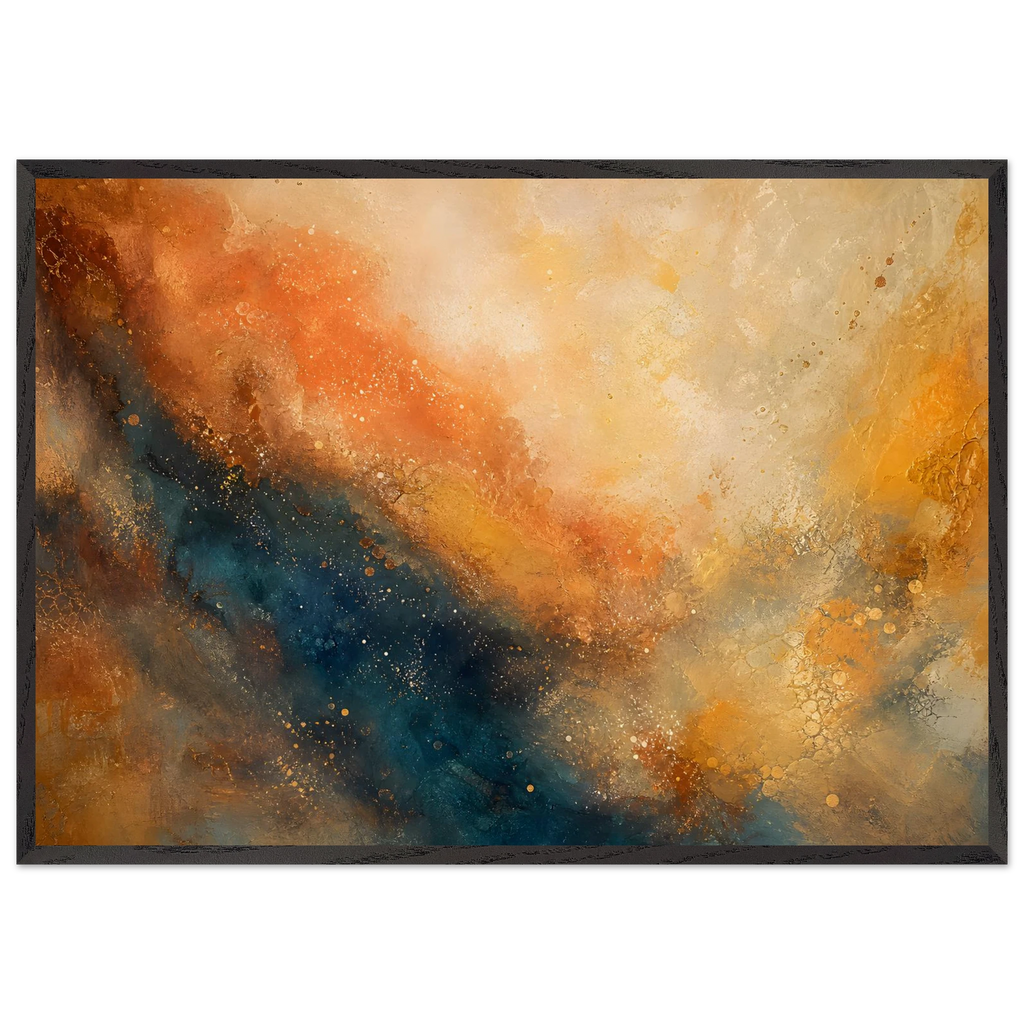 Blue Hour Field, night, horizon and deep blue. Archival framed fine art print shown framed.