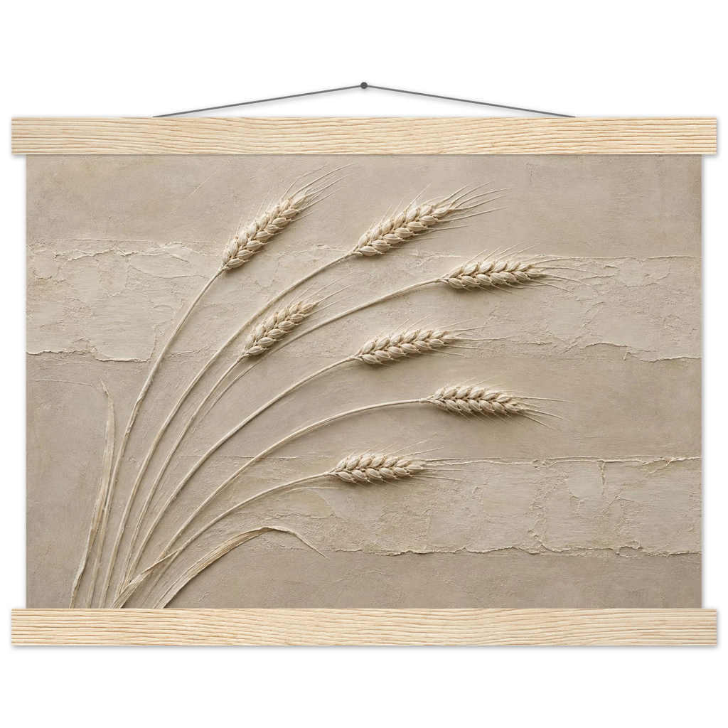 Wheat in Relief: faith, texture and botanical. Fine art poster.