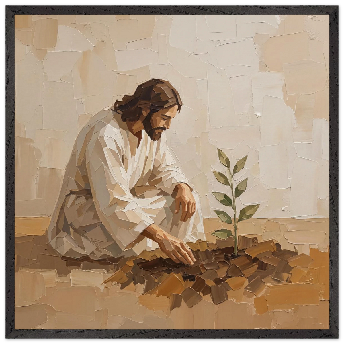 First Seeds: jesus, faith and botanical. Framed fine art print by The Light Stays.