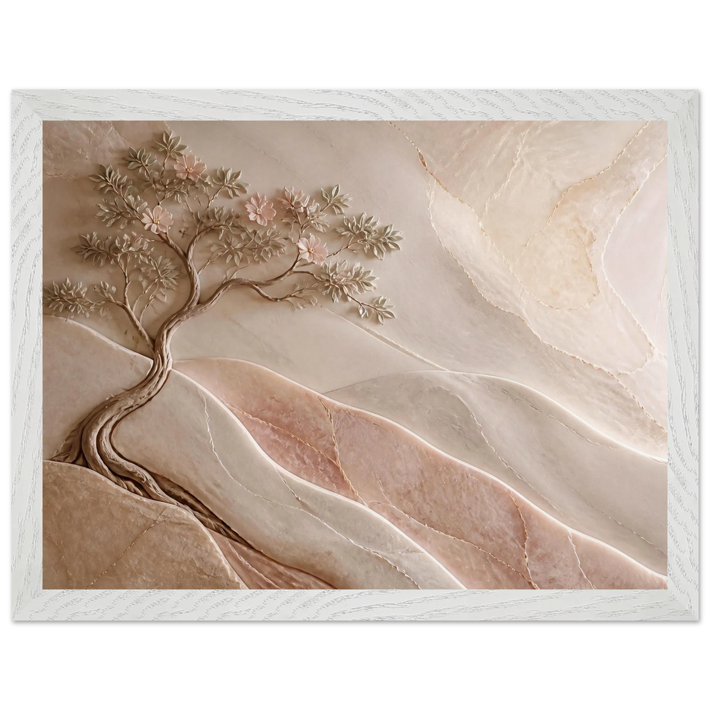 Stone Dawn: petra and siena. Framed fine art print, alternate frame and size.