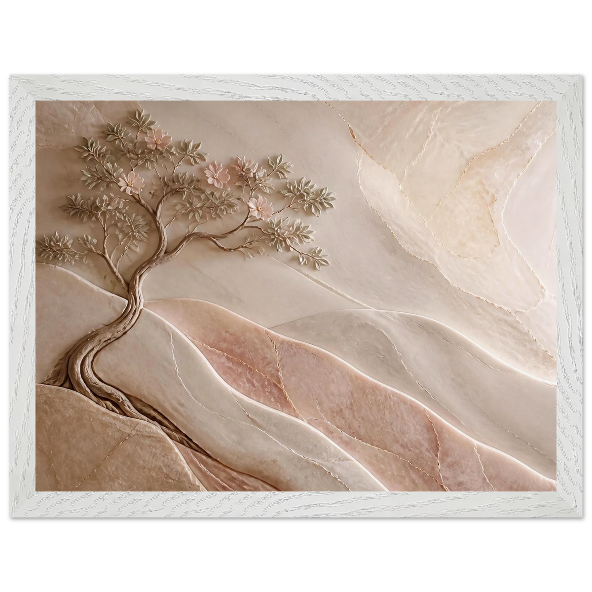 Stone Dawn: petra and siena. Framed fine art print, alternate frame and size.