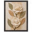 Carved Camellia, flowers and botanical. Archival framed fine art print shown framed.