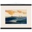 Amber and Indigo: abstract, coastline and color field. Fine art poster, alternate frame and size.