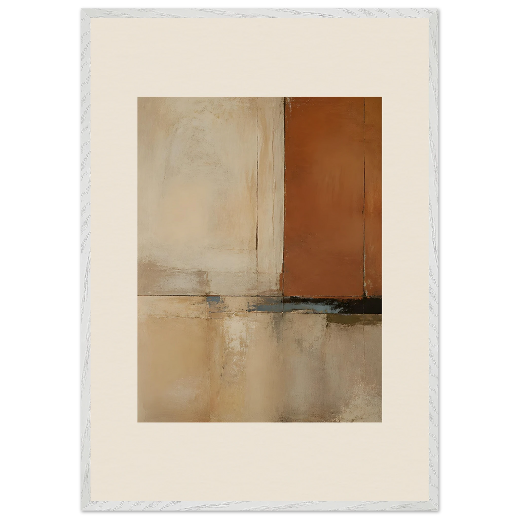 Terracotta Diptych, Panel I of II: two panels, terracotta and cream. Museum-quality framed fine art print.