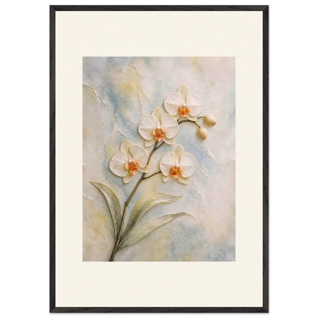 Porcelain Orchid: flowers and botanical. Museum-quality framed fine art print.