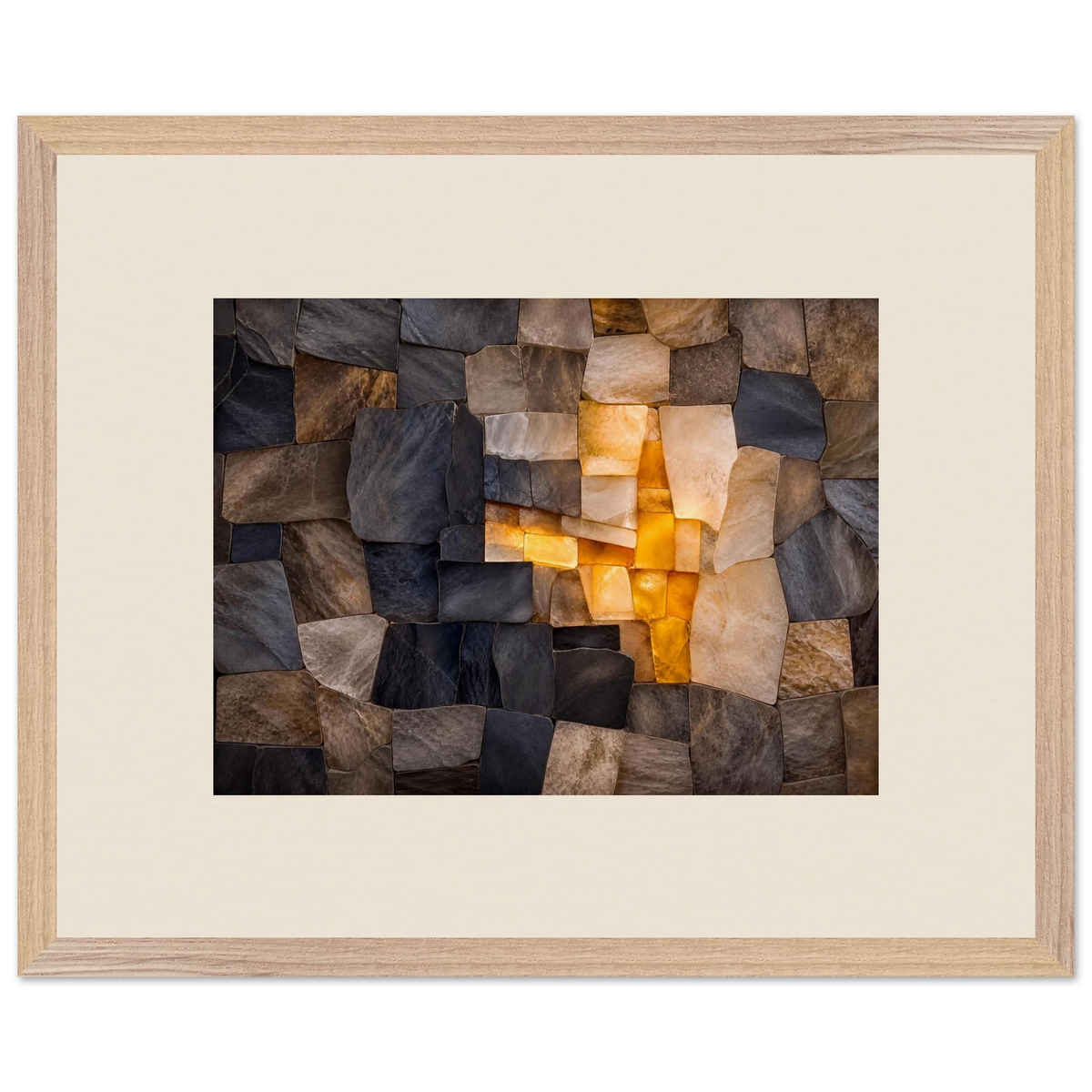 Citrine Seam: lumen and siena. Museum-quality framed fine art print.