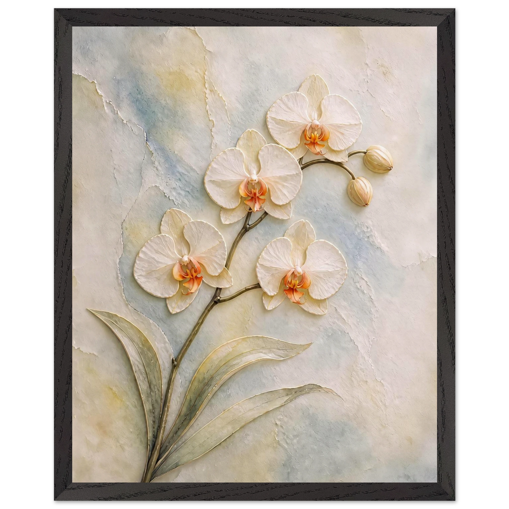 Porcelain Orchid: flowers and botanical. Framed fine art print by The Light Stays.