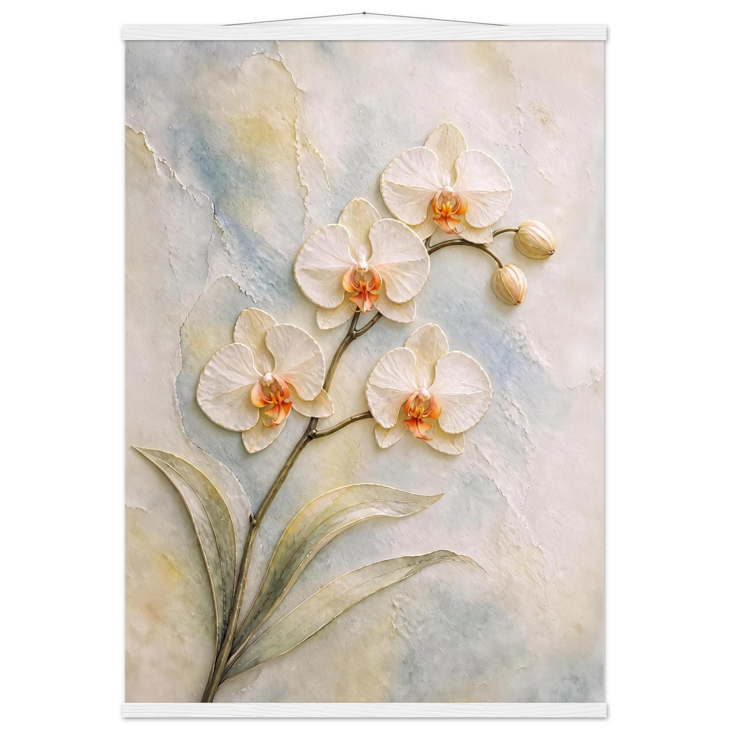 Porcelain Orchid: flowers and botanical. Museum-quality fine art poster.