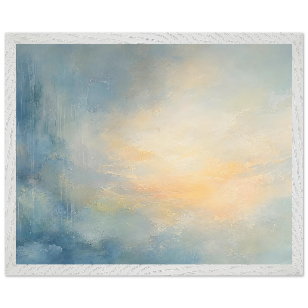 Dawn after Rain: sunrise, coastline and washed light. Framed fine art print by The Light Stays.