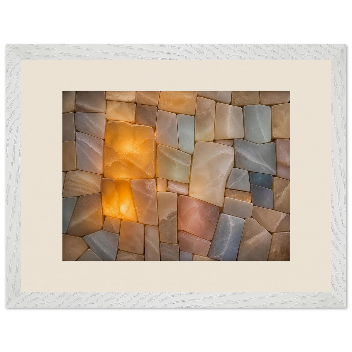 Stonelight, lumen and aura. Archival framed fine art print shown framed.