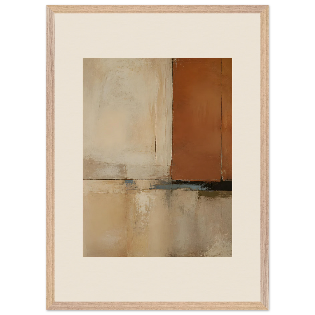 Terracotta Diptych, Panel I of II: two panels, terracotta and cream. Framed fine art print, alternate frame and size.