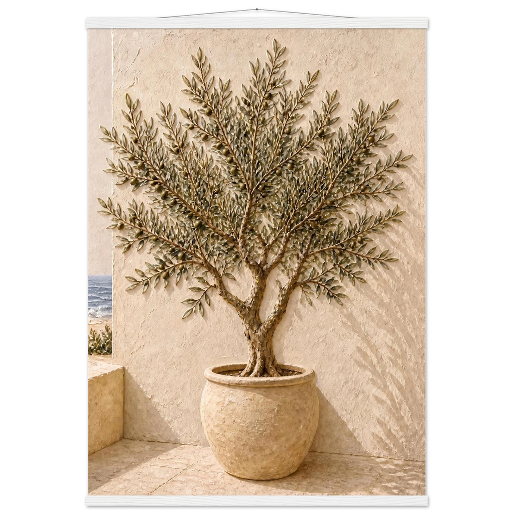 Olive Terrace: landscape and sun. Fine art poster by The Light Stays.