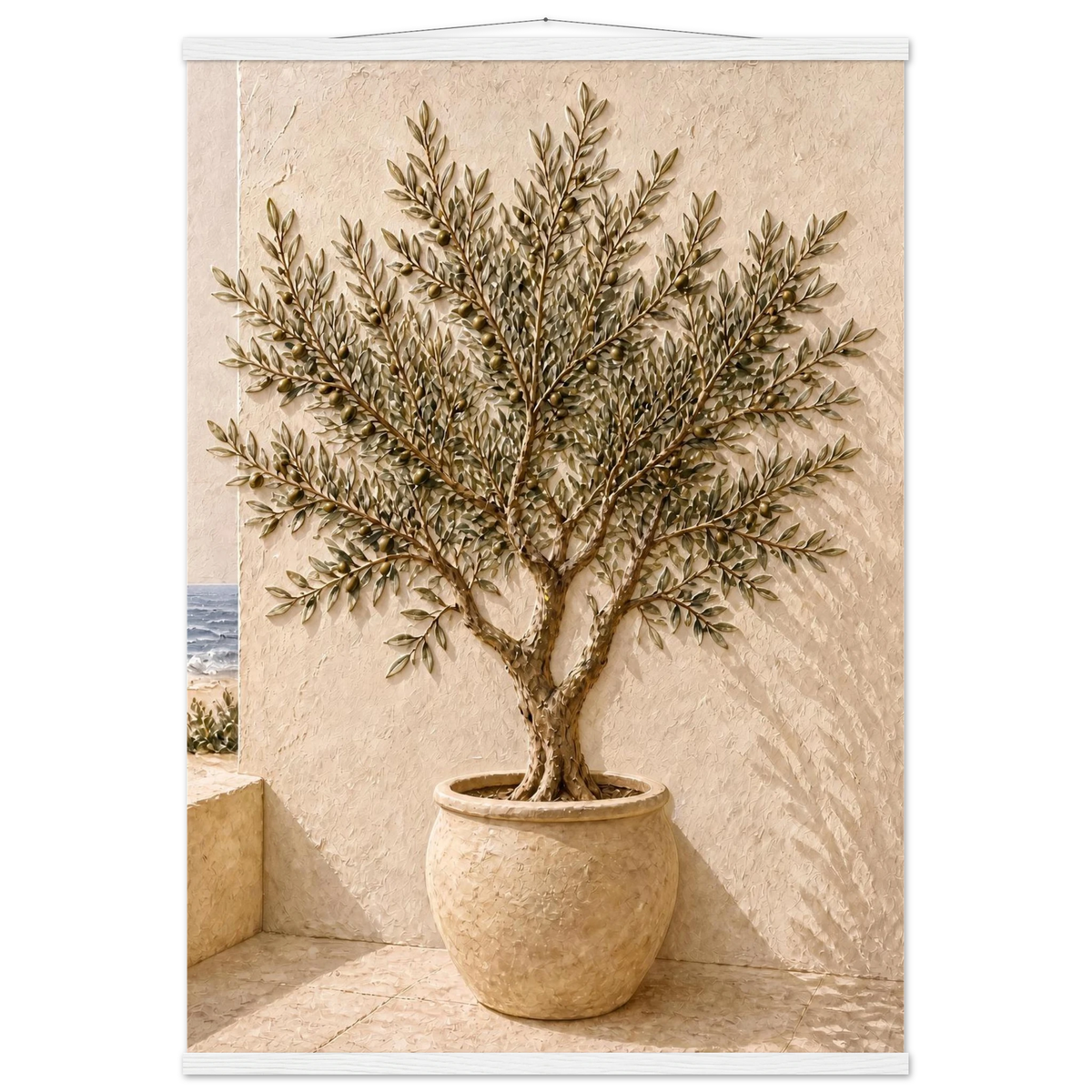 Olive Terrace: landscape and sun. Fine art poster by The Light Stays.