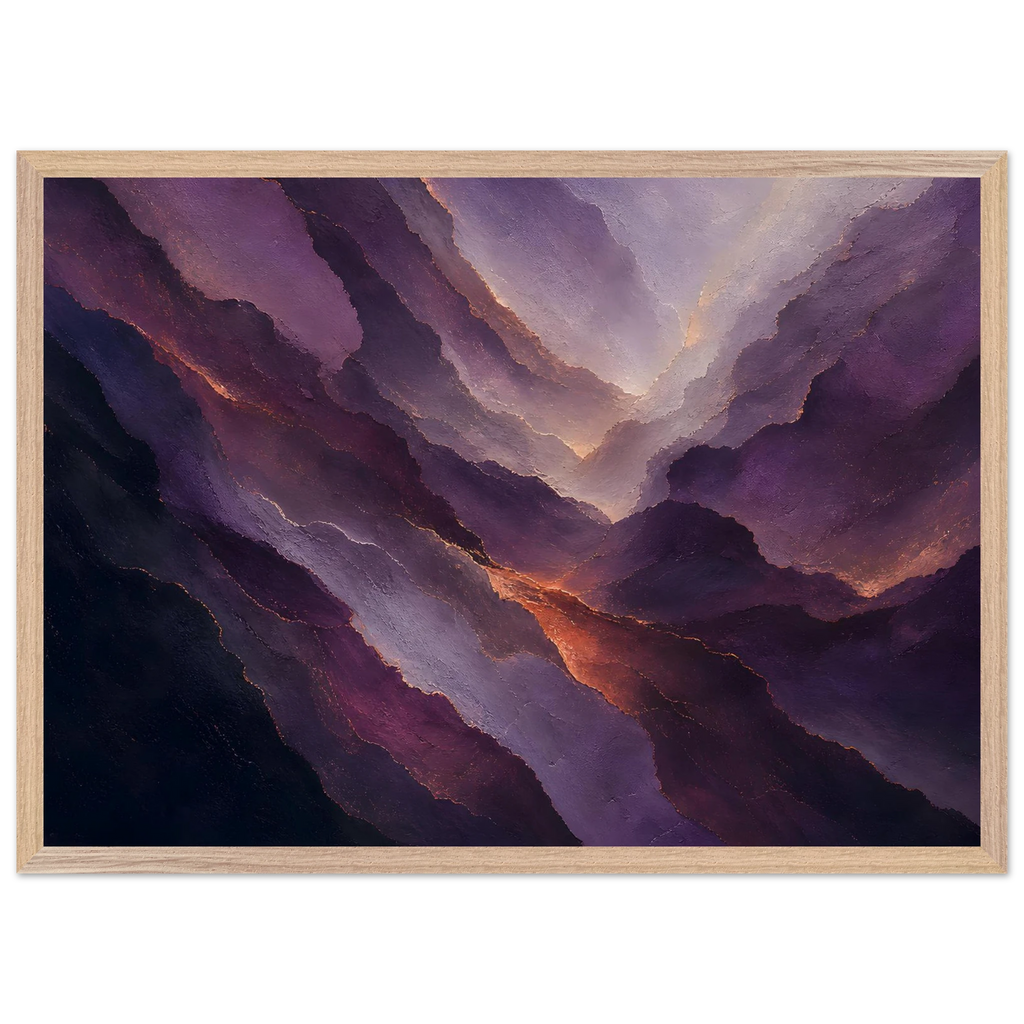 Violet Infinity, moon and night. Archival framed fine art print shown framed.