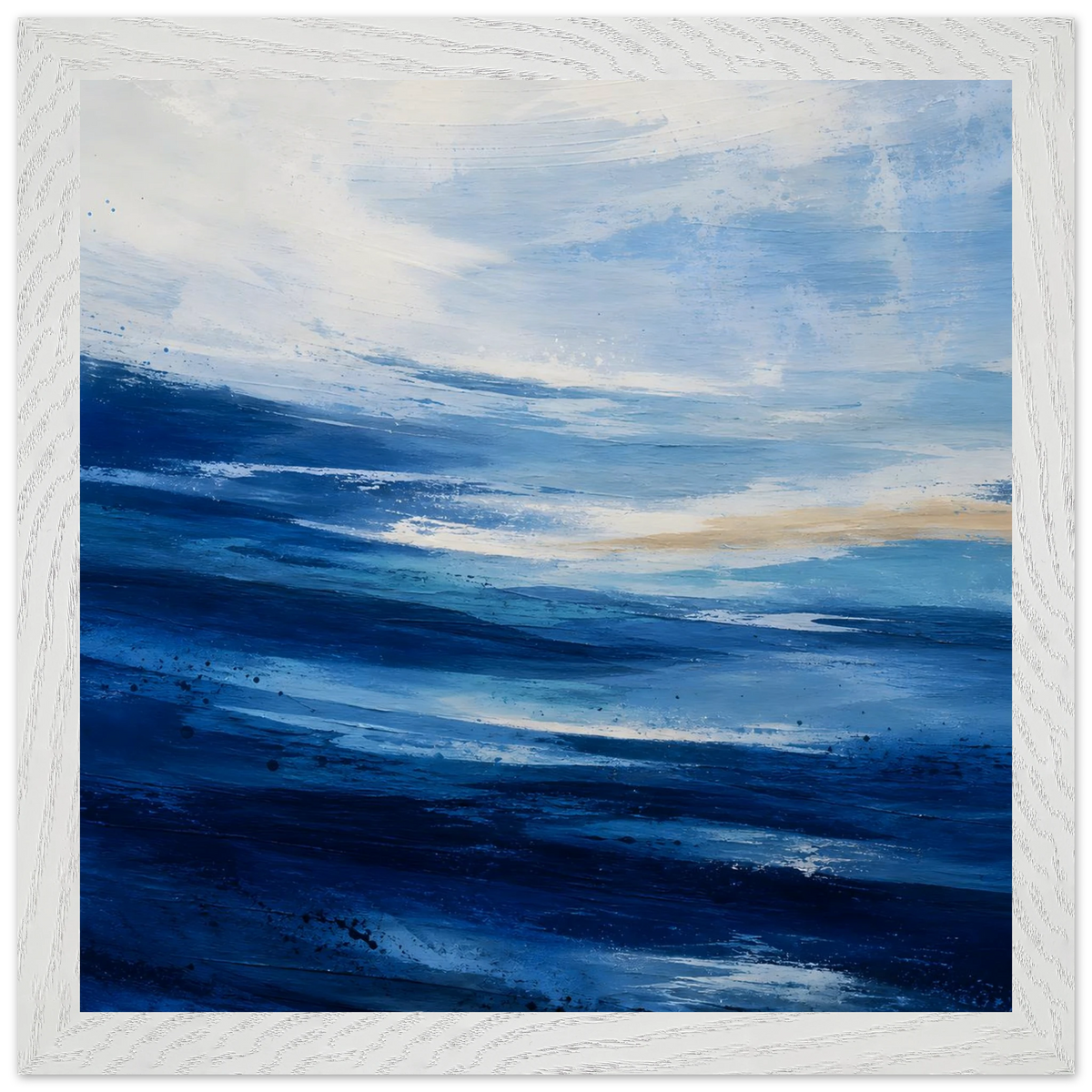Atlantic Blue: coastline, ocean and texture. Framed fine art print by The Light Stays.