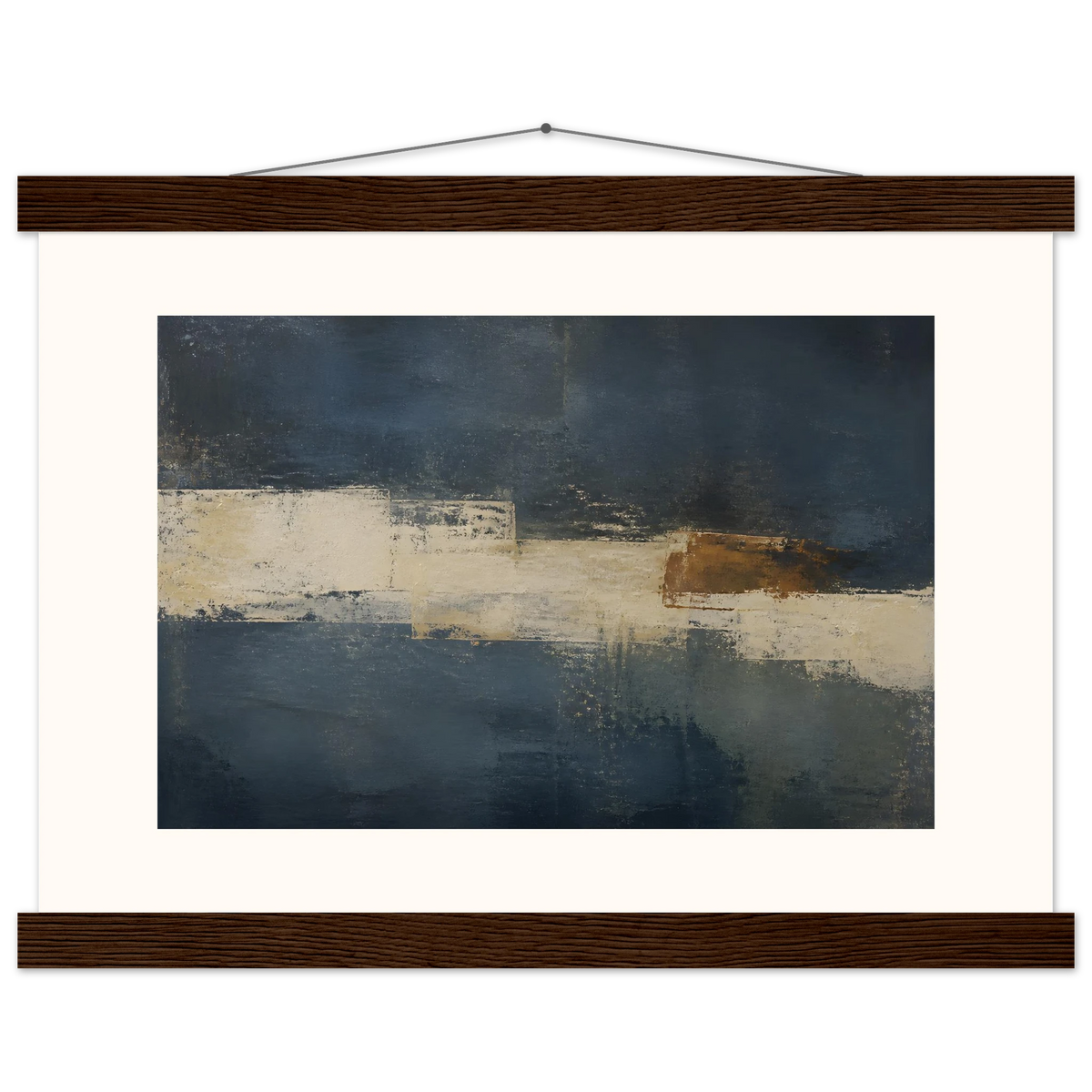 Ivory Crossing: abstract, ivory and serene lines. Museum-quality fine art poster.