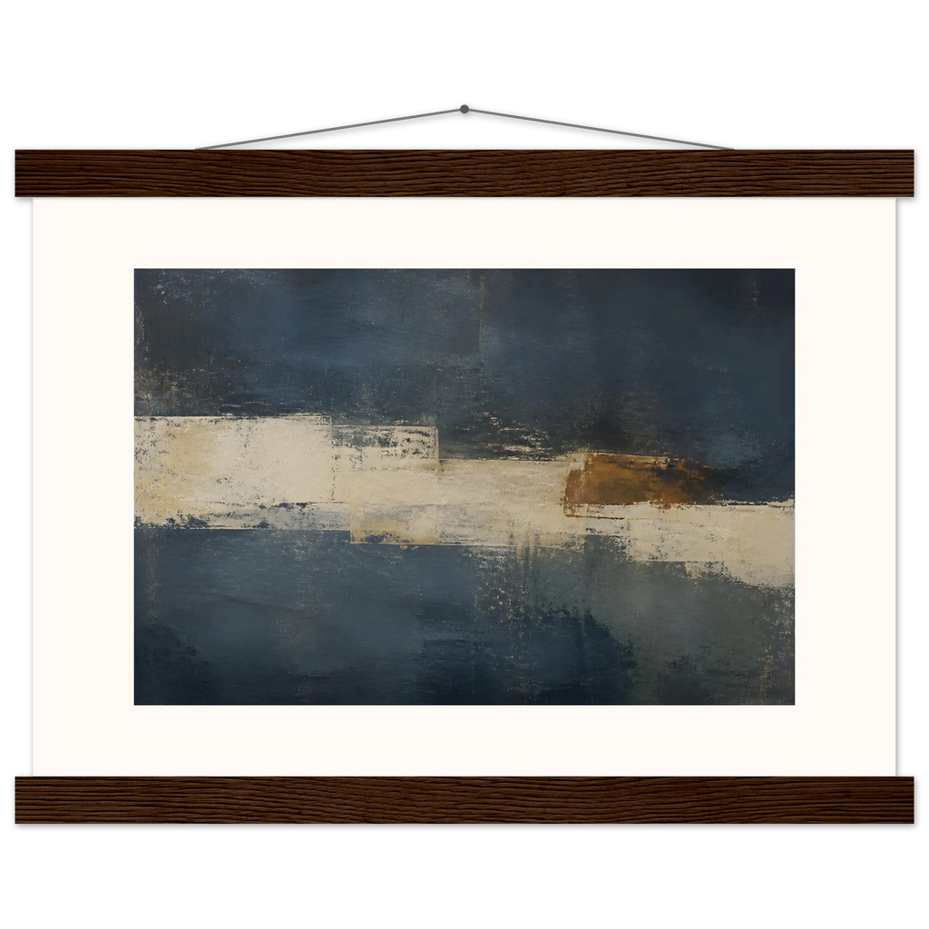 Ivory Crossing: abstract, ivory and serene lines. Museum-quality fine art poster.