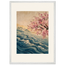 Blossom Tide, japanese art, cherry blossom and wave. Archival framed fine art print shown framed.