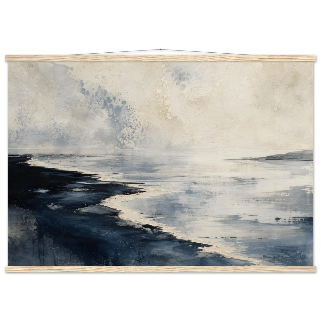 Tidal Ink: sea and coastal landscape. Fine art poster, alternate frame and size.