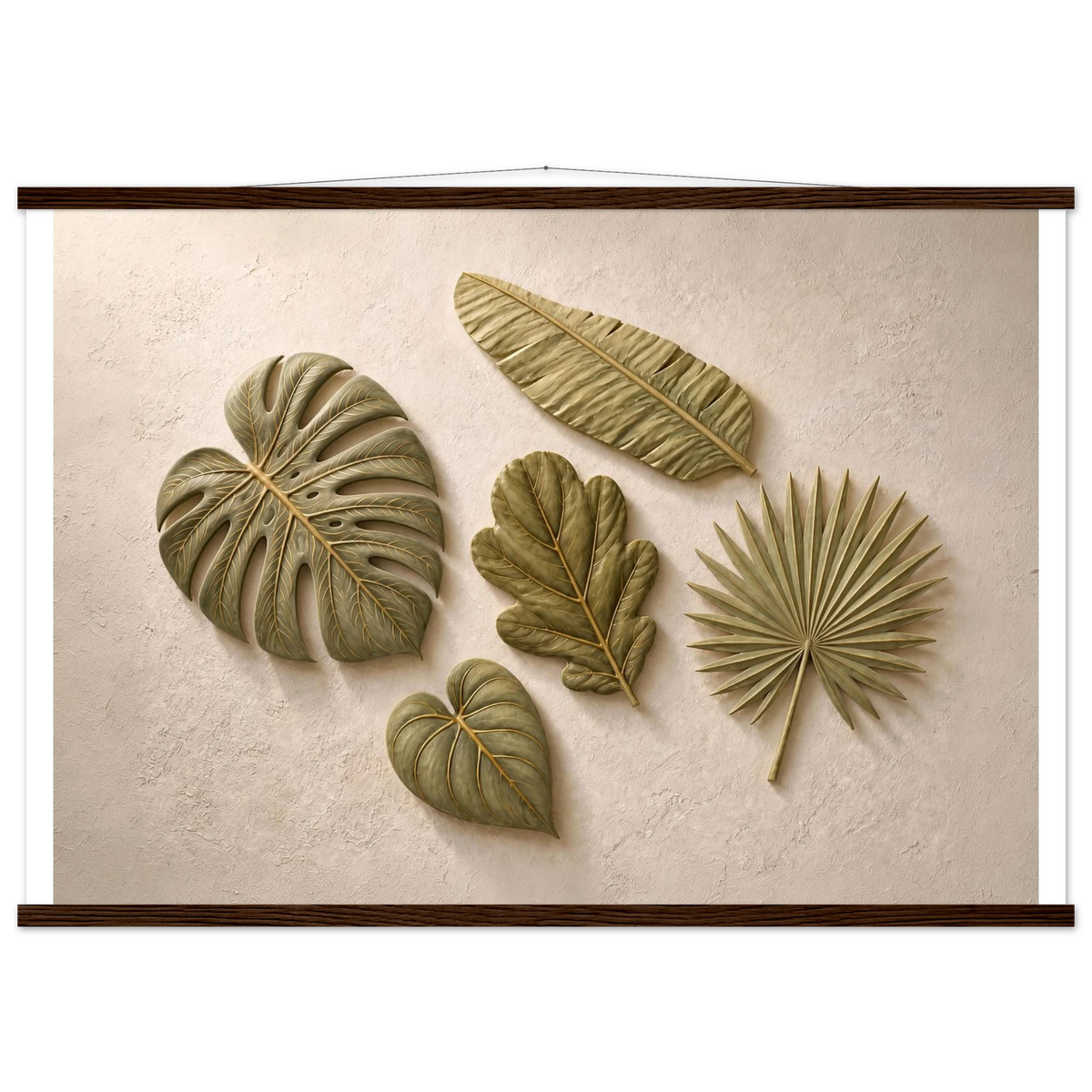 Green Constellation, botanical, green and loose rhythm. Archival fine art poster shown framed.