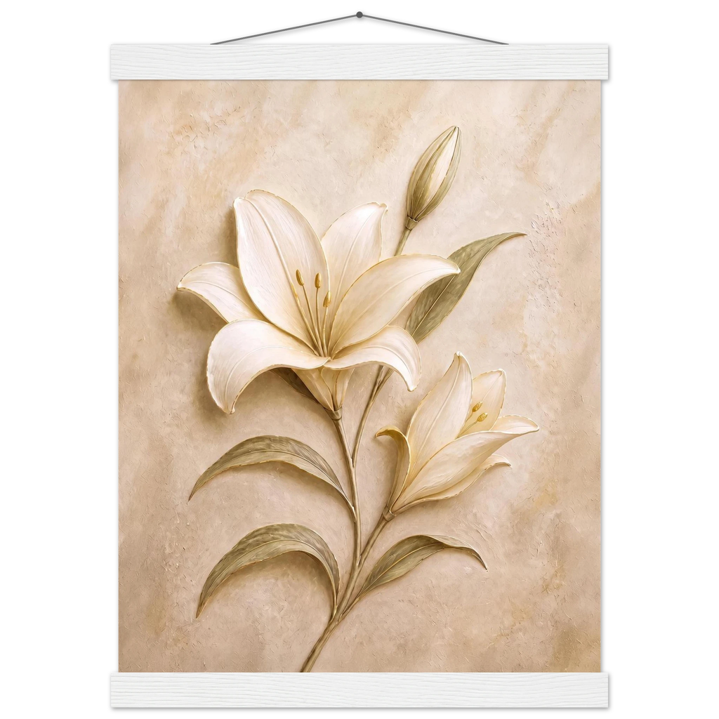 Alabaster Lily: flowers and botanical. Fine art poster by The Light Stays.