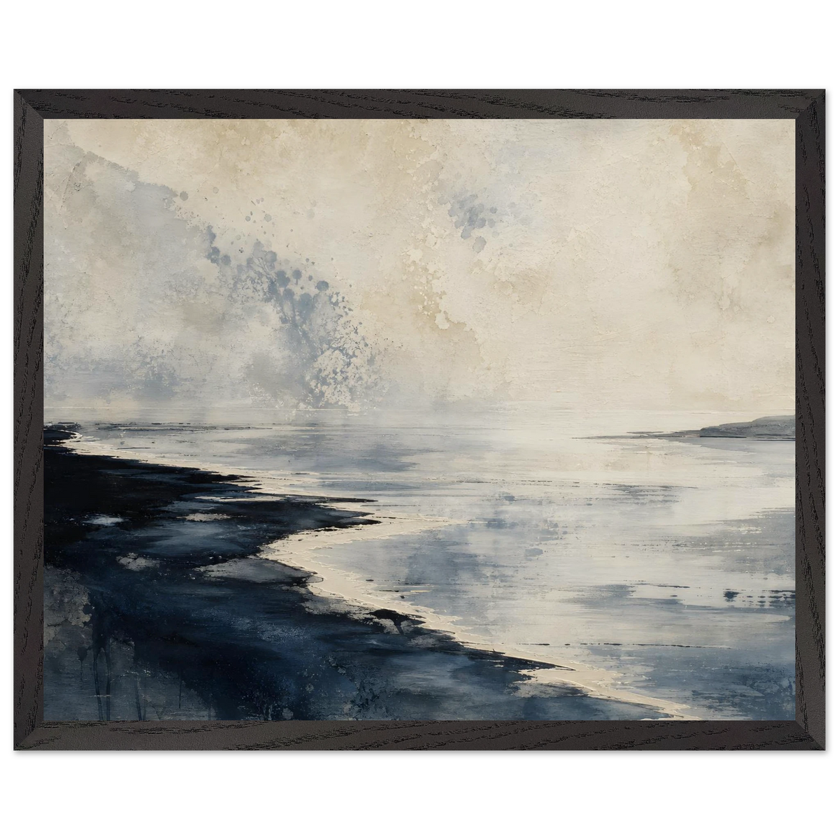 Tidal Ink: sea and coastal landscape. Framed fine art print, alternate frame and size.