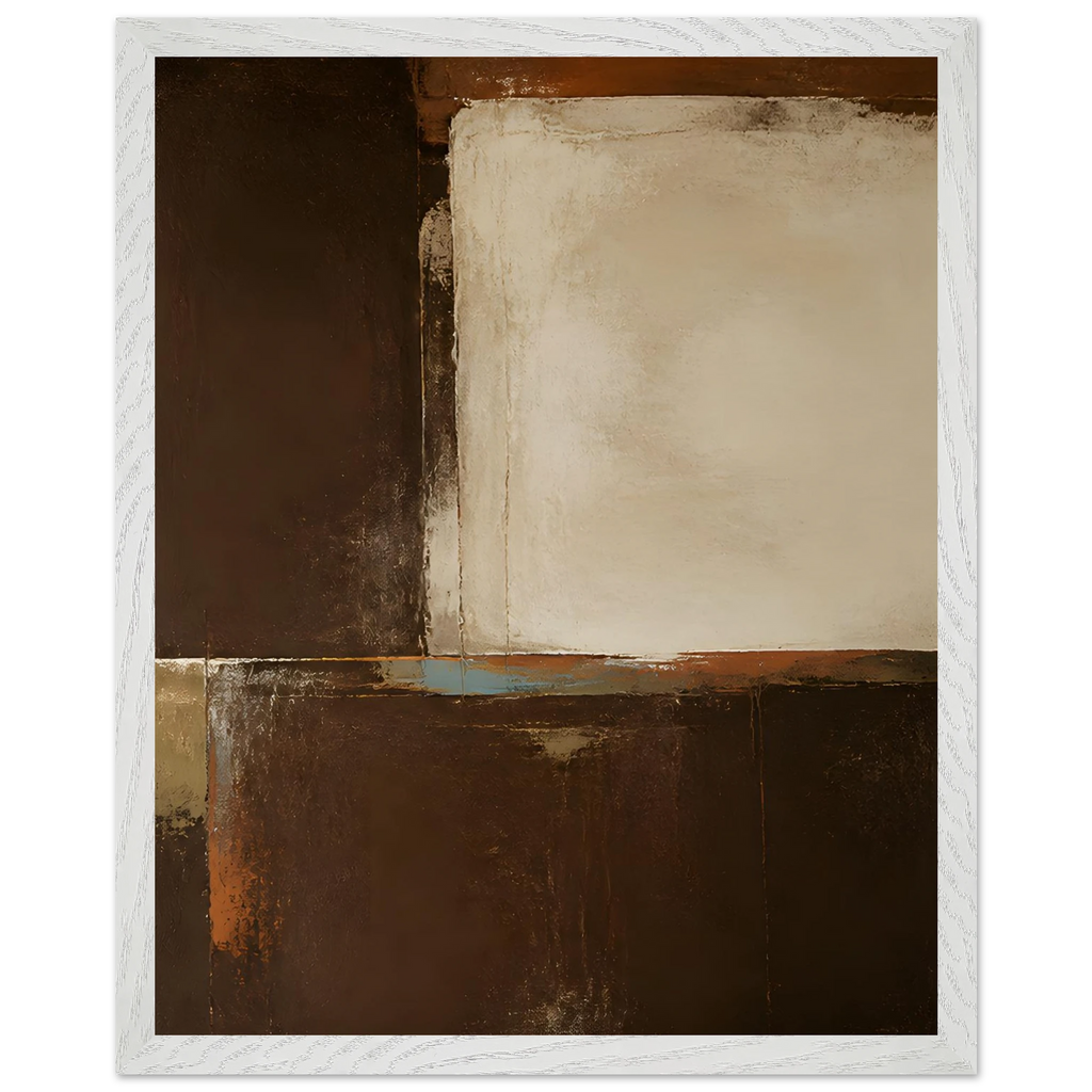 Terracotta Diptych, Panel II of II: two panels, terracotta and cream. Framed fine art print, alternate frame and size.