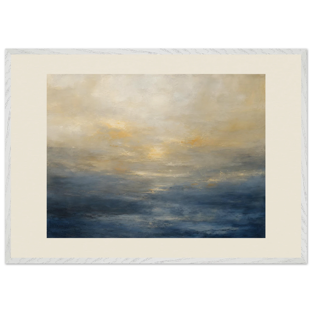 Golden Sea Mist: sea and coastal landscape. Framed fine art print by The Light Stays.