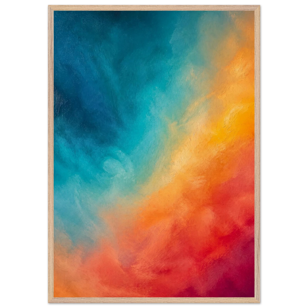 Teal and Orange: gradient, sea and dusk. Framed fine art print by The Light Stays.