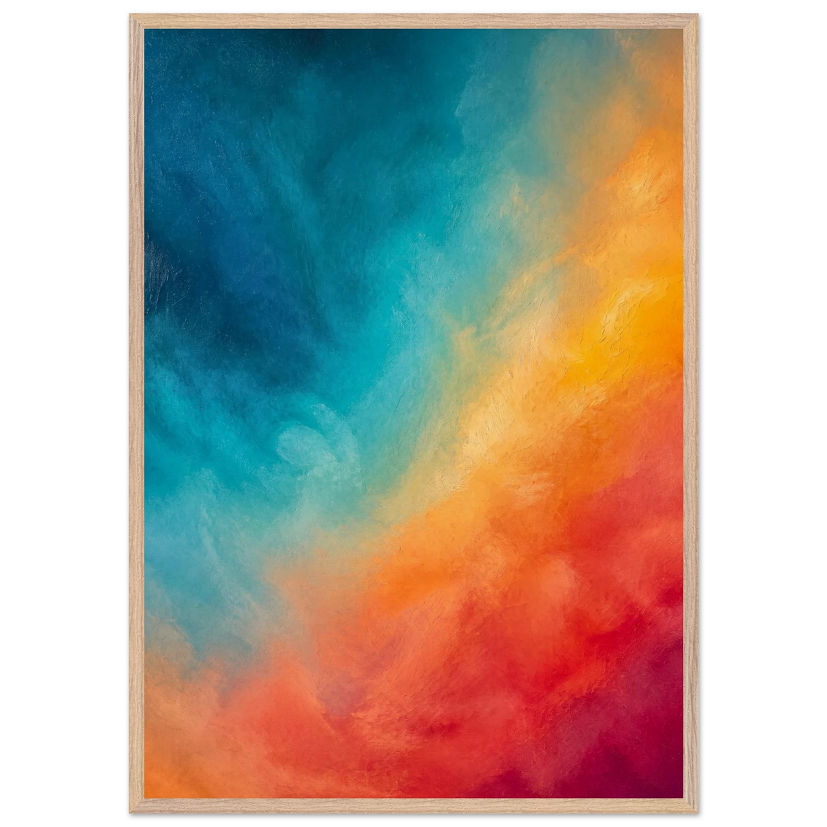 Teal and Orange: gradient, sea and dusk. Framed fine art print by The Light Stays.
