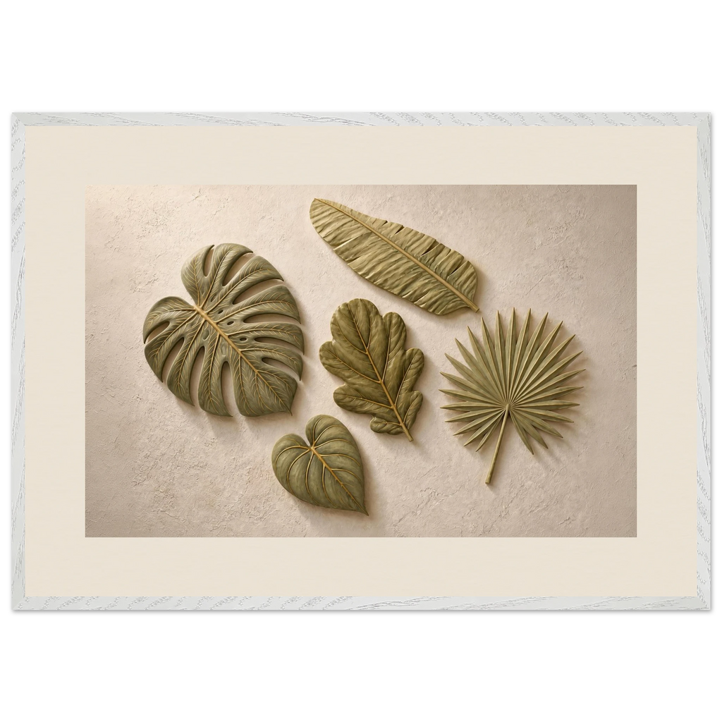 Green Constellation: botanical, green and loose rhythm. Framed fine art print, alternate frame and size.