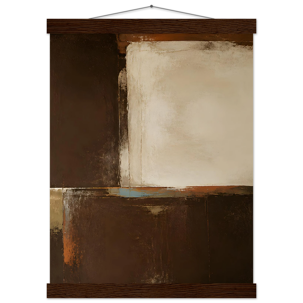 Terracotta Diptych, Panel II of II, two panels, terracotta and cream. Archival fine art poster shown framed.