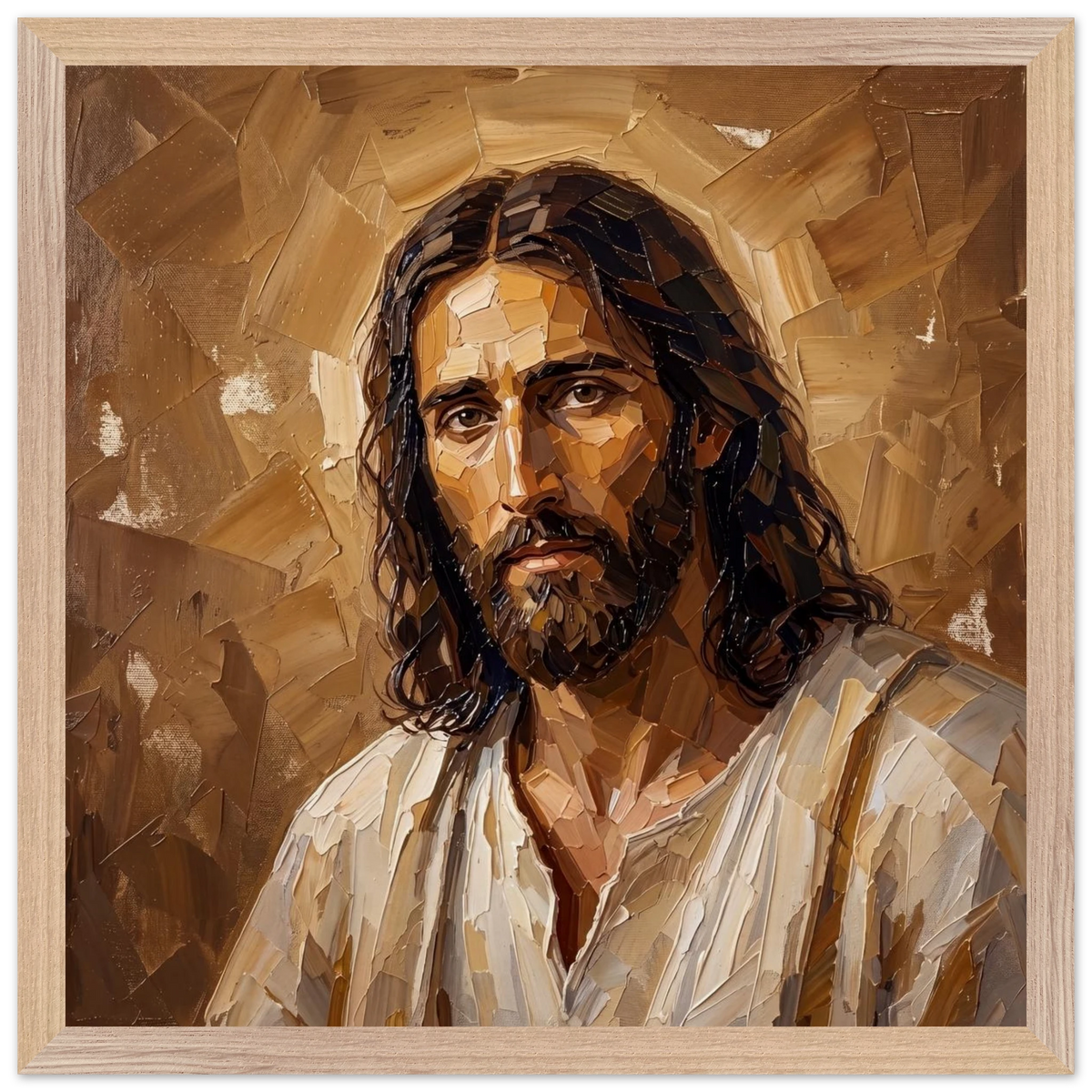Kind Eyes: jesus, faith and serene gaze. Framed fine art print by The Light Stays.