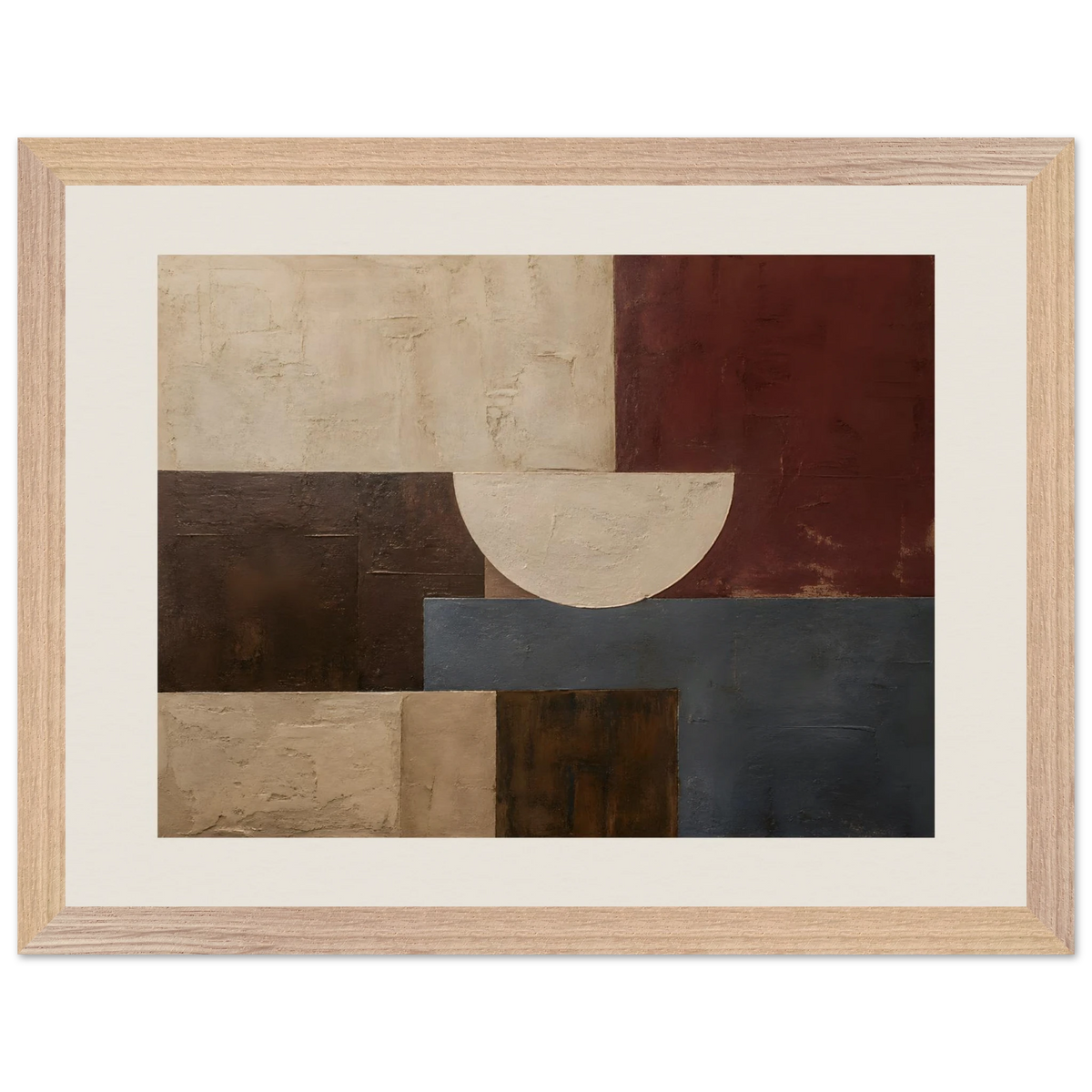 Ruby Blocks: geometric abstract, red and texture. Framed fine art print by The Light Stays.