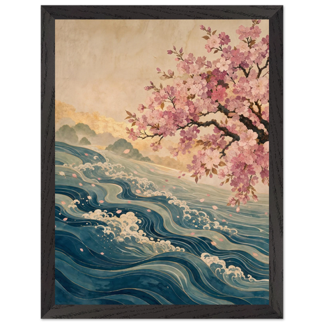 Onda e Florada, quadro floral emoldurado da The Light Stays.