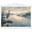 Heron at Dawn: japanese art and japandi. Museum-quality fine art poster.