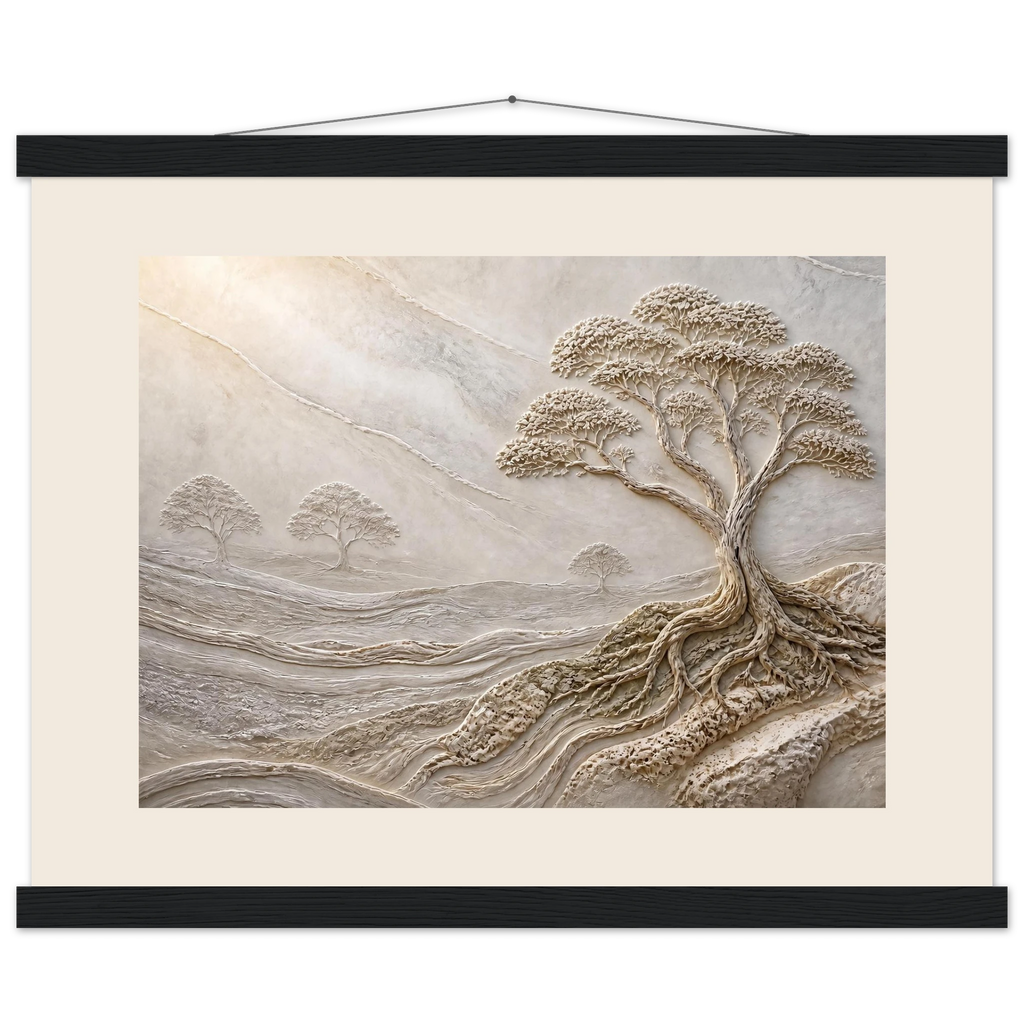 Old Growth, petra and herbarium. Archival fine art poster shown framed.
